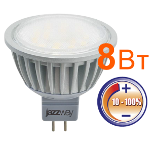 Лампа Jazzway PLED-DIM JCDR 8W 3000K GU5.3 230V
