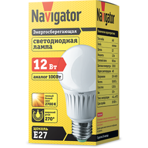 Лампа Navigator 71 296 NLL-A60-12-230-2,7K-E27