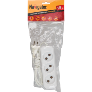 Удлинитель Navigator 71 448 NPE-S1-03-150-X-2x0.75  б/з 3 гн. 1.5м