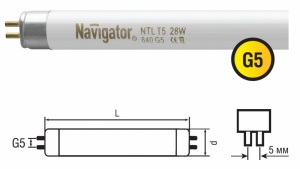 Лампа Navigator 94117 NTL-T5-06-860-G5 210mm
