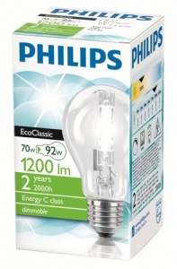 Лампа Philips A55 70W E27 230V EcoClassic30 CL